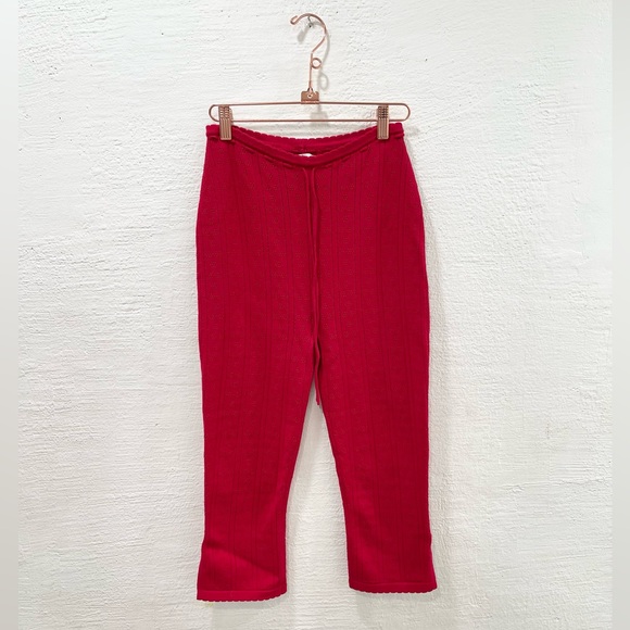 House Of CB Abigail Cherry Knit Capri Trousers - Picture 2 of 5